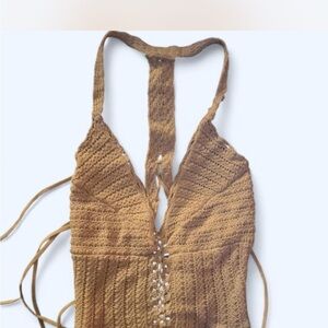 American Eagle Outfitters Cream Crochet Top